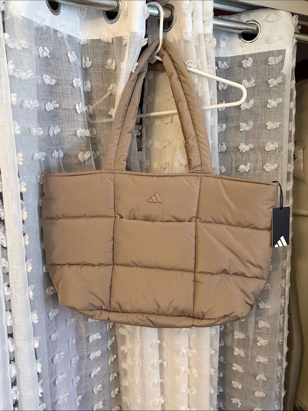 Adidas Quilted Tote Bag in Chalky Brown